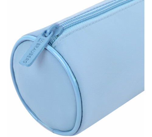 Пенал-тубус BRAUBERG, с эффектом Soft Touch, мягкий, пастельно-голубой, 22х8 см, 272300