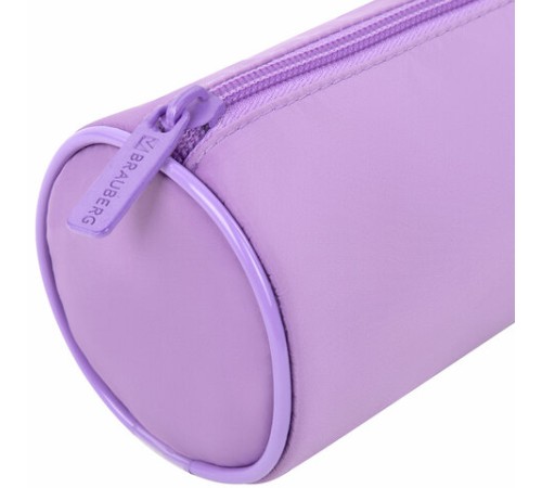 Пенал-тубус BRAUBERG, с эффектом Soft Touch, мягкий, пастельно-фиолетовый, 22х8 см, 272301