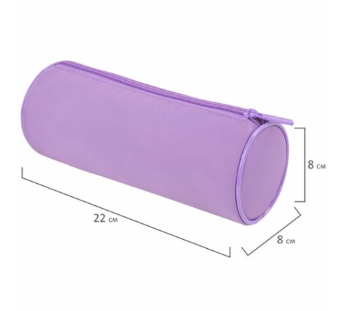 Пенал-тубус BRAUBERG, с эффектом Soft Touch, мягкий, пастельно-фиолетовый, 22х8 см, 272301