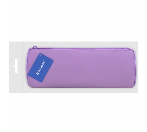 Пенал-тубус BRAUBERG, с эффектом Soft Touch, мягкий, пастельно-фиолетовый, 22х8 см, 272301