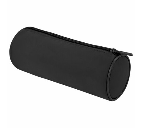 Пенал-тубус BRAUBERG, с эффектом Soft Touch, мягкий, черный, 22х8 см, 272302