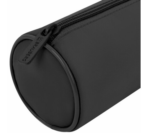 Пенал-тубус BRAUBERG, с эффектом Soft Touch, мягкий, черный, 22х8 см, 272302