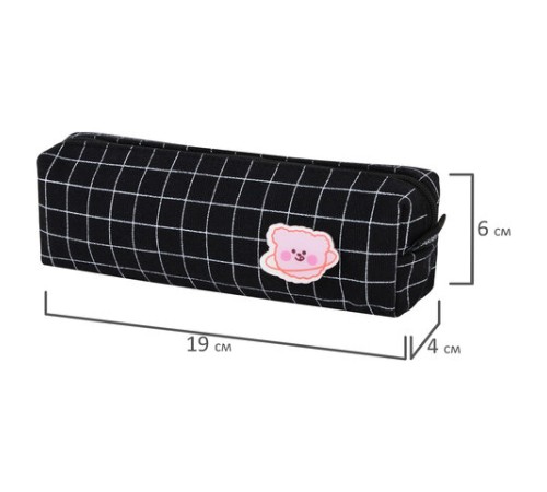 Пенал BRAUBERG, 1 отделение, полиэстер, 