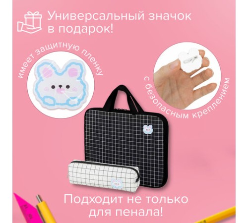 Пенал BRAUBERG, 1 отделение, полиэстер, 