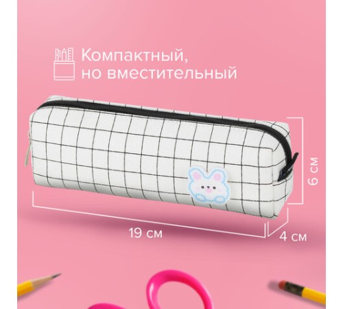 Пенал BRAUBERG, 1 отделение, полиэстер, 