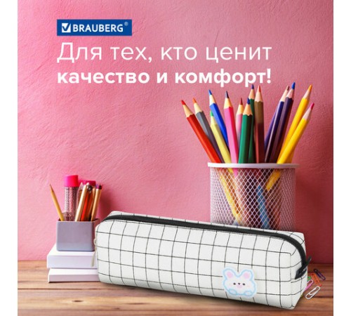 Пенал BRAUBERG, 1 отделение, полиэстер, 