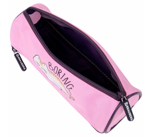 Пенал BRAUBERG, 3 отделения, нейлон, 21х7х7 см, 