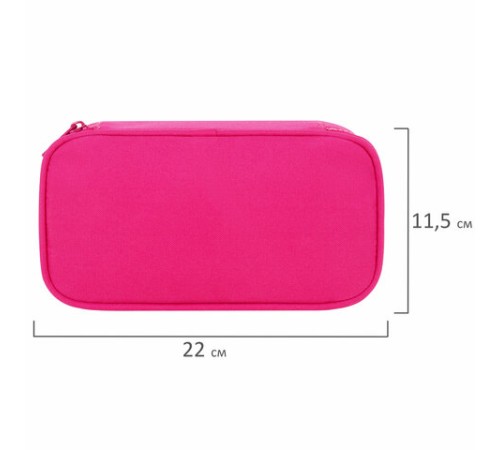 Пенал-косметичка BRAUBERG, 1 отделение, органайзер, полиэстер, 22х11,5x6 см, розовый, 272310