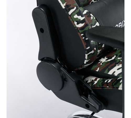 Кресло компьютерное BRABIX "Military GM-140", две подушки, экокожа, черное с рисунком милитари, 532802