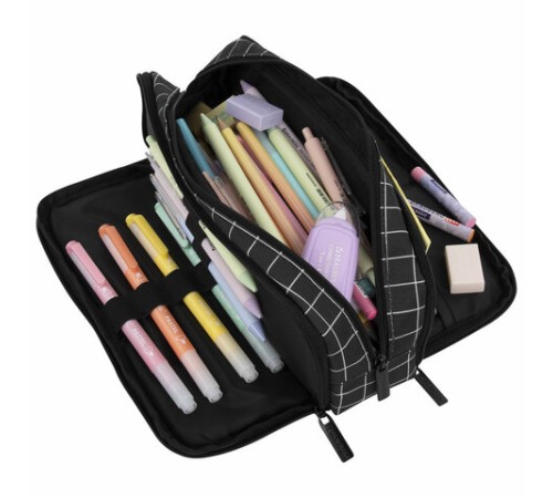 Пенал-органайзер BRAUBERG, 2 откидные планки, полиэстер, 23x9х7 см, 