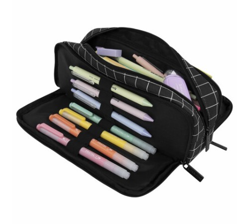 Пенал-органайзер BRAUBERG, 2 откидные планки, полиэстер, 23x9х7 см, 