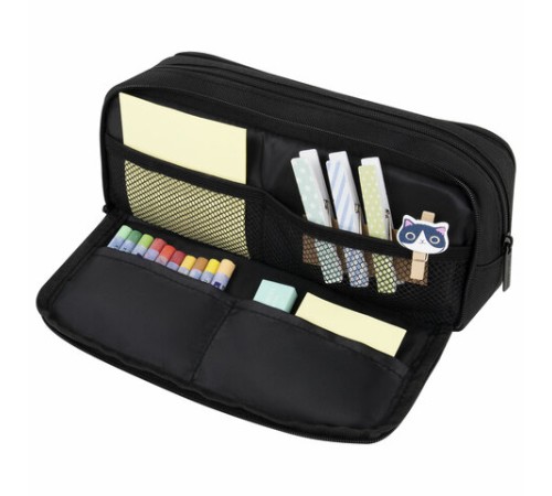 Пенал-органайзер BRAUBERG, 2 откидные планки, полиэстер, 23x9х7 см, 