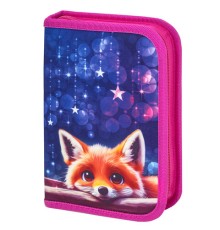 Пенал BRAUBERG, 1 отделение, 2 откидные планки, полиэстер, 21х14 см, Cute fox, 272318