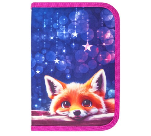 Пенал BRAUBERG, 1 отделение, 2 откидные планки, полиэстер, 21х14 см, Cute fox, 272318