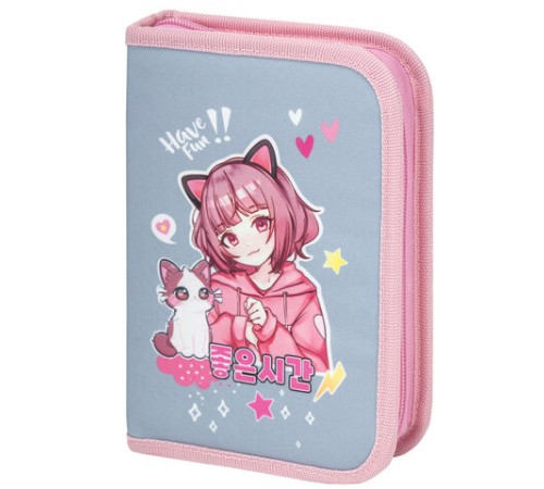 Пенал BRAUBERG, 1 отделение, 2 откидные планки, полиэстер, 21х14 см, 