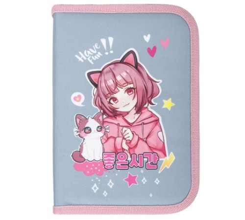 Пенал BRAUBERG, 1 отделение, 2 откидные планки, полиэстер, 21х14 см, 