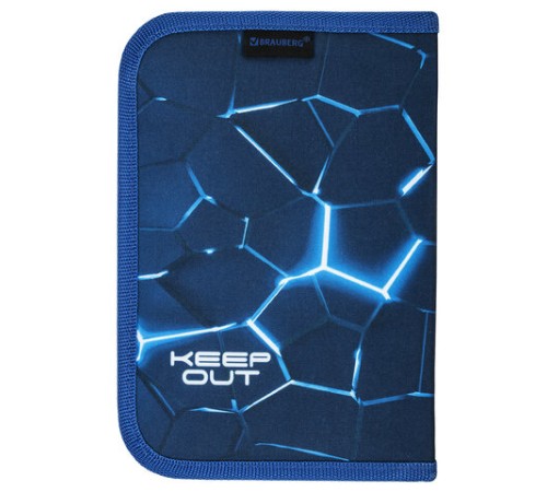 Пенал BRAUBERG, 1 отделение, 2 откидные планки, полиэстер, 21х14 см, Digital lava, 272320