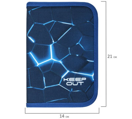 Пенал BRAUBERG, 1 отделение, 2 откидные планки, полиэстер, 21х14 см, Digital lava, 272320