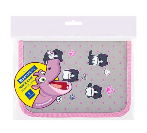 Пенал BRAUBERG, 1 отделение, полиэстер, 21х14 см, 