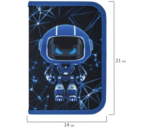 Пенал BRAUBERG, 1 отделение, полиэстер, 21х14 см, 