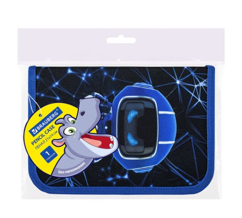 Пенал BRAUBERG, 1 отделение, полиэстер, 21х14 см, 