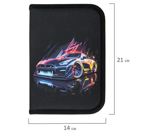 Пенал BRAUBERG, 1 отделение, полиэстер, 21х14 см, 