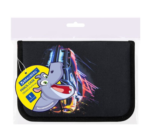 Пенал BRAUBERG, 1 отделение, полиэстер, 21х14 см, 