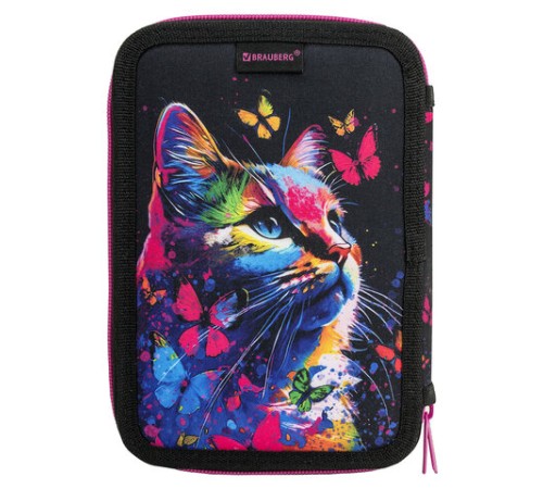 Пенал BRAUBERG, 2 отделения, полиэстер, 21х14 см, 