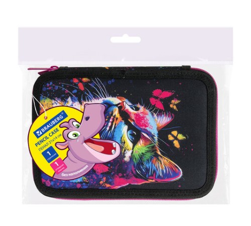 Пенал BRAUBERG, 2 отделения, полиэстер, 21х14 см, 