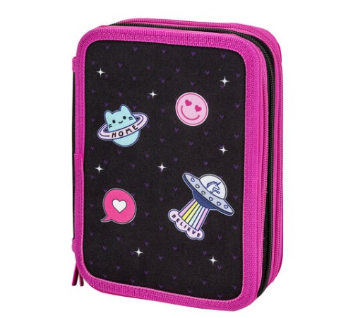 Пенал BRAUBERG, 3 отделения, полиэстер, 21х14 см, 