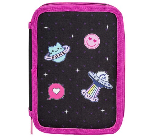 Пенал BRAUBERG, 3 отделения, полиэстер, 21х14 см, 