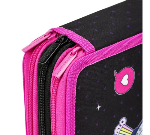 Пенал BRAUBERG, 3 отделения, полиэстер, 21х14 см, 