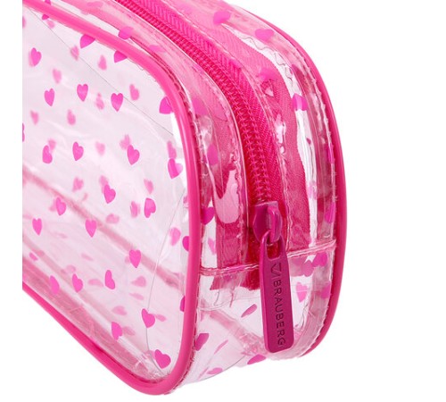Пенал-косметичка BRAUBERG LUCENT на молнии, прозрачный, 