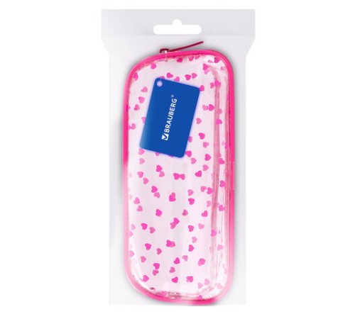 Пенал-косметичка BRAUBERG LUCENT на молнии, прозрачный, 