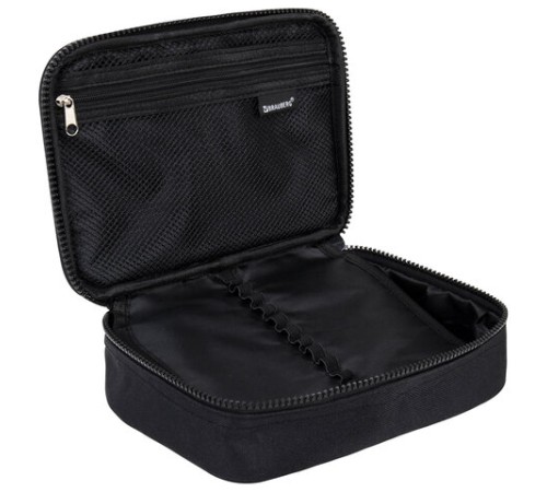 Пенал-органайзер BRAUBERG БОЛЬШОЙ, 1 отделение,1 откидная планка, ткань, 21x15x6 см, Black, 272348