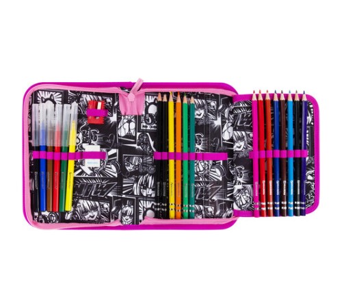 Пенал BRAUBERG с наполнением, 1 отделение, 1 откидная планка, 24 предмета, 21х14 см, 