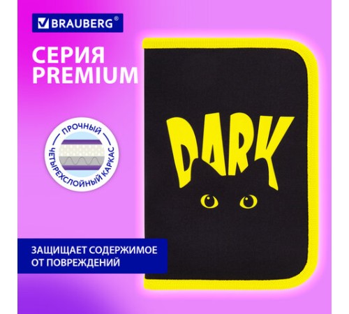 Пенал BRAUBERG с наполнением, 1 отделение, 1 откидная планка, 24 предмета, 21х14 см, 