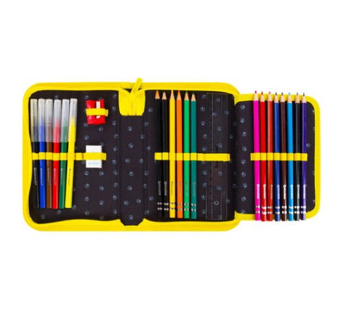 Пенал BRAUBERG с наполнением, 1 отделение, 1 откидная планка, 24 предмета, 21х14 см, 