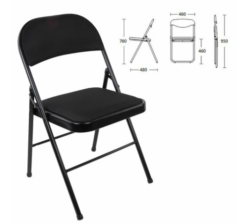 Стул складной BRABIX "Golf Plus CF-003 КОМФОРТ", чёрный каркас, чёрная ткань, 532889 Стул складной BRABIX "Golf Plus CF-003 КОМФОРТ", чёрный каркас, чёрная ткань, 532889