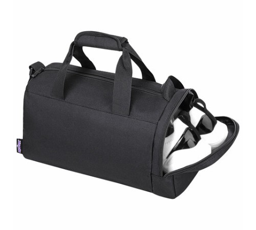 Сумка для занятий спортивная ЮНЛАНДИЯ с отделением для обуви, 40х22х20 см, черный, 272380