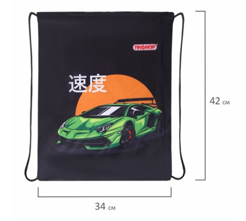 Мешок для обуви ПИФАГОР, 1 отделение, 42х34 см, 