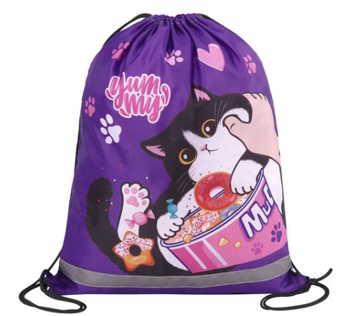 Мешок для обуви BRAUBERG KIDS, светоотражающая полоса, 46х36 см, 