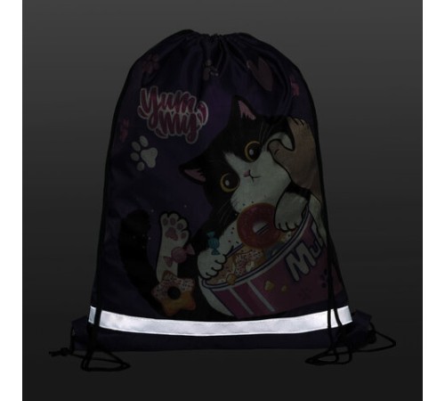 Мешок для обуви BRAUBERG KIDS, светоотражающая полоса, 46х36 см, 