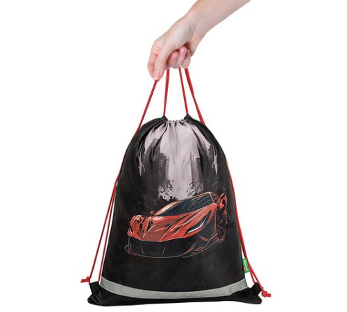 Мешок для обуви BRAUBERG KIDS, светоотражающая полоса, 46х36 см, 