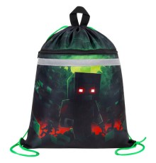 Мешок для обуви BRAUBERG, с петлей, светоотражающая полоса, 2 отделения, 46х36 см, Night warrior, 272396