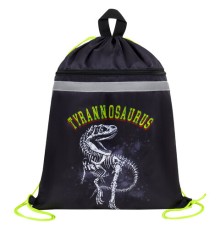 Мешок для обуви BRAUBERG, с петлей, светоотражающая полоса, 2 отделения, 46х36 см, Tyrannosaur, 272399