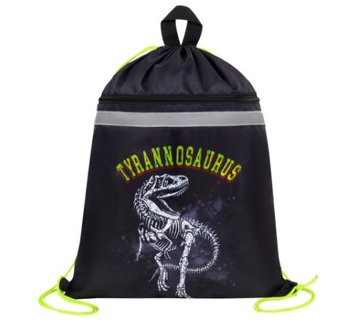 Мешок для обуви BRAUBERG, с петлей, светоотражающая полоса, 2 отделения, 46х36 см, Tyrannosaur, 272399