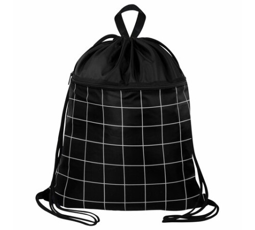 Мешок для обуви BRAUBERG БОЛЬШОЙ, с ручкой, карман на молнии, сетка, 49х41 см, 