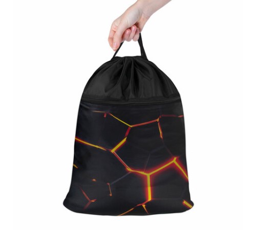 Мешок для обуви BRAUBERG БОЛЬШОЙ, с ручкой, карман на молнии, сетка, 49х41 см, 