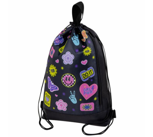 Мешок для обуви ЮНЛАНДИЯ с ручками, боковой карман на молнии, 46х36 см, 